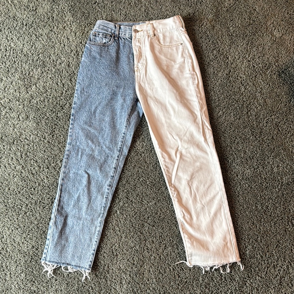 Two-Tone Blue and Cream Pacsun Jeans